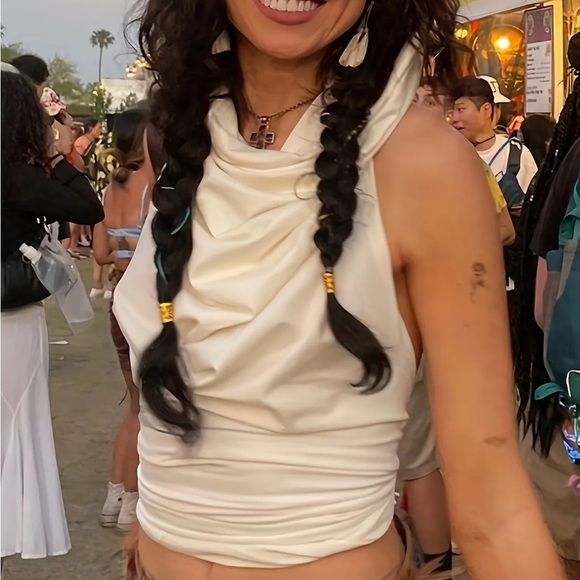 Dolls Kill White Draped Top - Picture 4 of 5